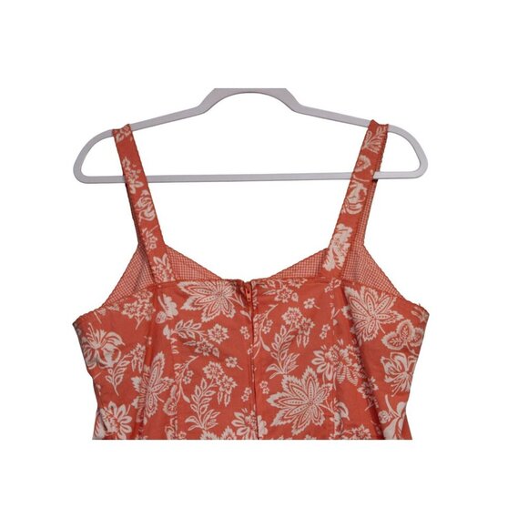 Y2K Dress Size 12 Floral Tropical Beach Hawaiian Resortwear Retro Lace Up Cotton - Picture 8 of 11